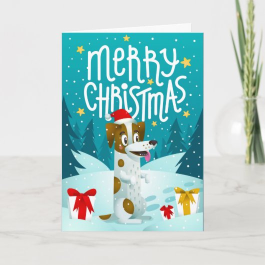 Chien de Noël avec carte cadeau (Devant)