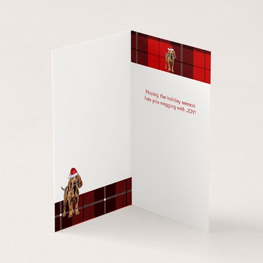 Chien de Noël avec Red Holiday Plaid (Inside)