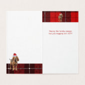 Chien de Noël avec Red Holiday Plaid (Inside Unfolded)