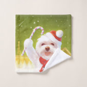 Chien de Noël avec Sucre de canne (Gant de toilette)