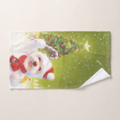 Chien de Noël avec Sucre de canne (Serviette à main)