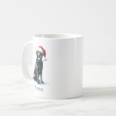 Chien de Noël Black Lab à Santa Hat Café Mug (Devant gauche)