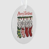 Chien de Noël Chiots mignons dans des chaussettes (devant)