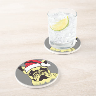 Chien de Noël en France Dessous de verre en grès
