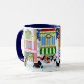 Chien de Noël et Mug de shopping Amoureux des chat (Devant gauche)