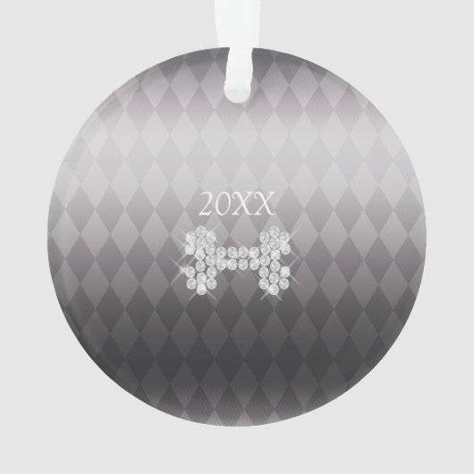 Chien de Noël Or Ornement noir (dos)