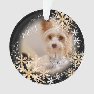Chien de Noël Ornement d'or noir