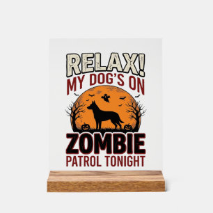 Chien de patrouille zombie Halloween Gravure vinta