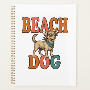 Chien de plage gravure vintage conception graphiqu
