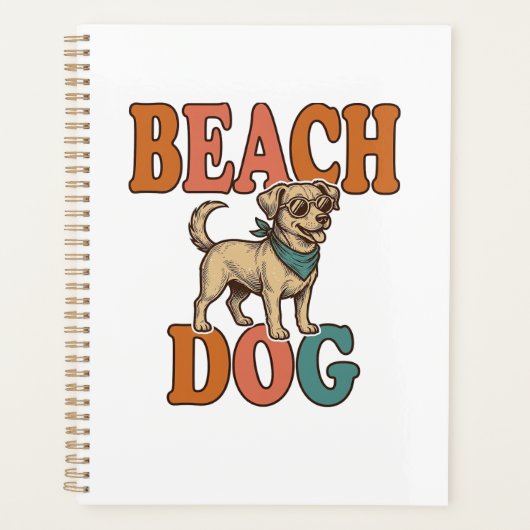 Chien de plage gravure vintage conception graphiqu (Devant)