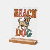 Chien de plage gravure vintage conception graphiqu (Angle)