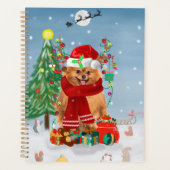 Chien de Poméranie avec cadeaux de Noël (Devant)