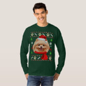 Chien de Poméranie Vilain T-shirt de Noël (Devant entier)