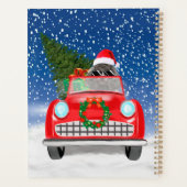 Chien De Poodle Voiture De Conduite En Neige Noël (Dos)