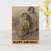 Chien de prairie de carte de joyeux anniversaire (Fleur jaune)