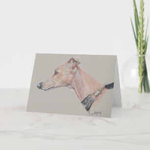 Chien de profil Whippet à la carte de voeux