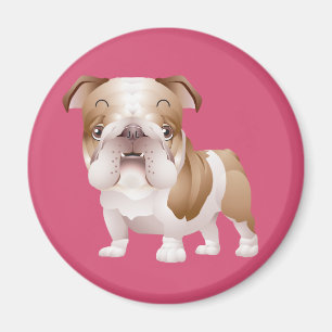 Chien de race Bouledogue Anglais Mignon Magnet Ros