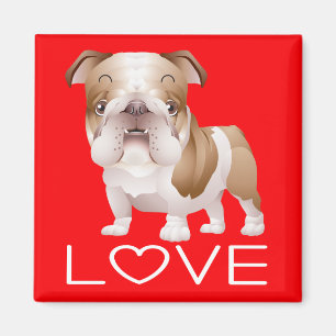Chien de race Bouledogue Anglais Rouge Magnet