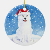 Chien de Samoyed en ornement de Noël de casquette (Dos)