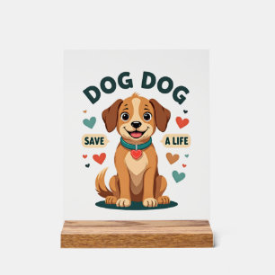 Chien de sauvetage mignon vintage sauve une vie Ca