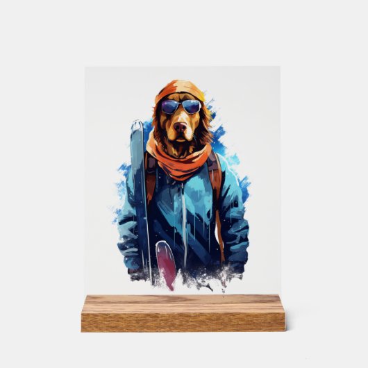 Chien de Ski dans des Lunettes de Ski 5 (Recto)