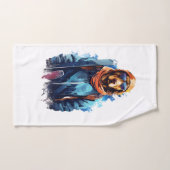 Chien de ski dans des lunettes de ski 5 (Serviette à main)