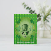Chien de St. Patrick avec carte postale Shamrock (Debout devant)