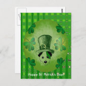 Chien de St. Patrick avec carte postale Shamrock (Devant / Derrière)