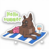 Chien de taule français Profitez de l'été Sticker  (Recto)