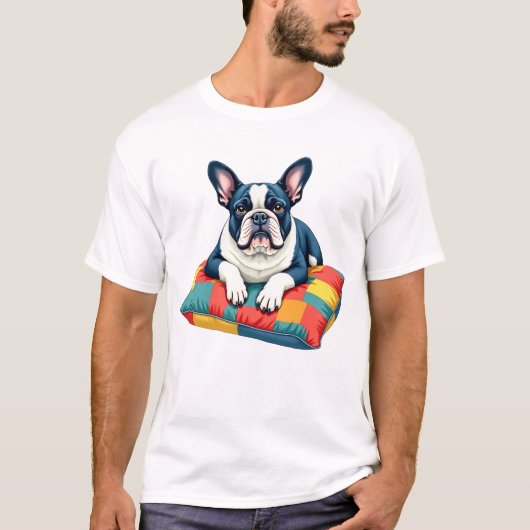 Chien de taule français sur T-shirt à coussin colo (Devant)