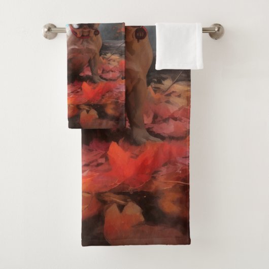 Chien de taureau français en automne Leaves automn (En situation)