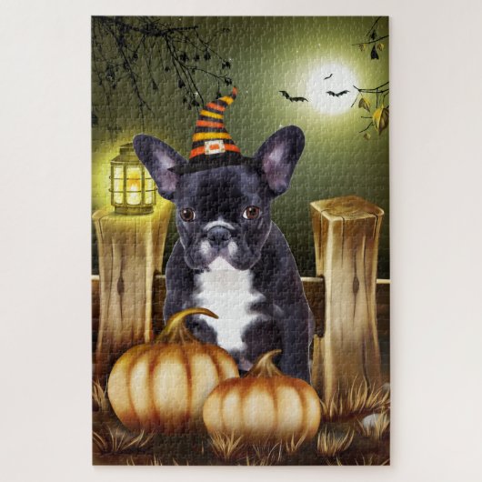 Chien de taureau français Halloween Jigsaw Puzzle (Vertical)