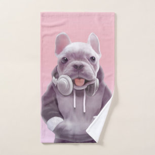 Chien de taureaux français avec casque Illustratio