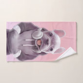 Chien de taureaux français avec casque Illustratio (Serviette à main)