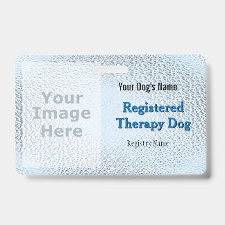 Chien de Thérapie Enregistré - Badge Bleu Clair