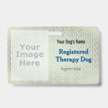 Chien de Thérapie Enregistré - Badge Vert Clair