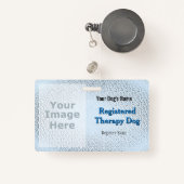 Chien de thérapie homologué - Badge bleu clair (Front with Retractable)