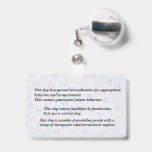 Chien de thérapie homologué - Badge pourpre (Arrière avec rétractable)