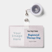 Chien de thérapie homologué - Badge rose clair (Avant avec rétractable)