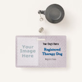 Chien de thérapie homologué - Badge rose clair (Front with Retractable)