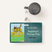 Chien de thérapie homologué - Badge vert foncé (Front with Retractable)