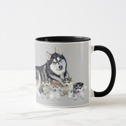 Chien de traîneau sibérien et tasse de chiots (Droite)