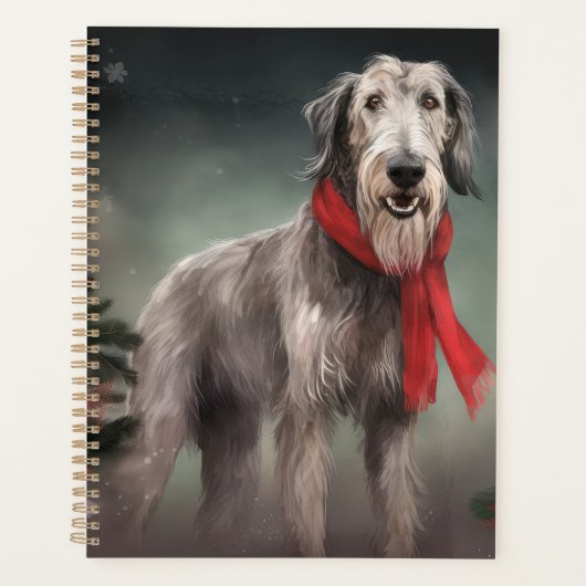 Chien de Wolfhound à Noël de neige (Devant)