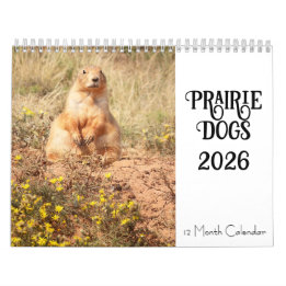 Chien des Prairies 2026 Calendrier des 12 mois