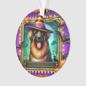 Chien d'Halloween avec chapeau de sorcière (devant)