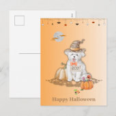 Chien d'Halloween portant la carte de bonbons d'Ha (Devant / Derrière)