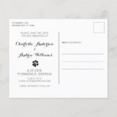 Chien D'Honneur Mariage Enregistrer La Date Carte  (Dos)