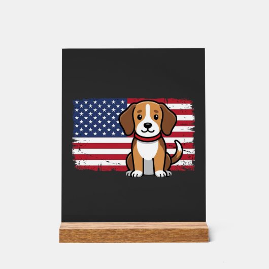 Chien Drapeau Américain Vectoriel Patriotique (Recto)