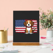 Chien Drapeau Américain Vectoriel Patriotique (Mariage)