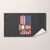 Chien Drapeau Américain Vectoriel Patriotique (Serviette à main)